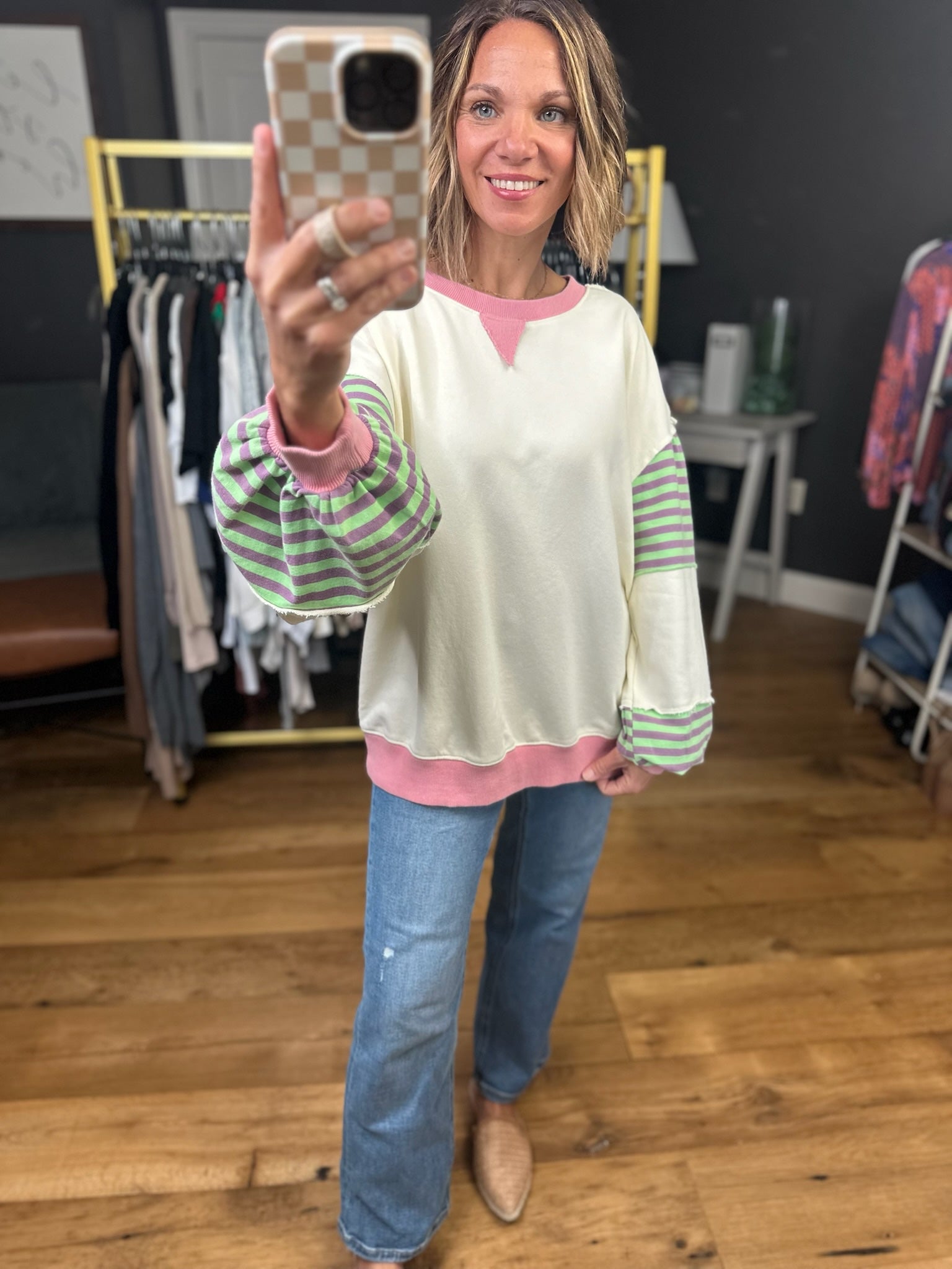 Great Adventure Contrasting Oversized Crew - Multiple Options-Easel-Anna Kaytes Boutique, Women's Fashion Boutique in Grinnell, Iowa