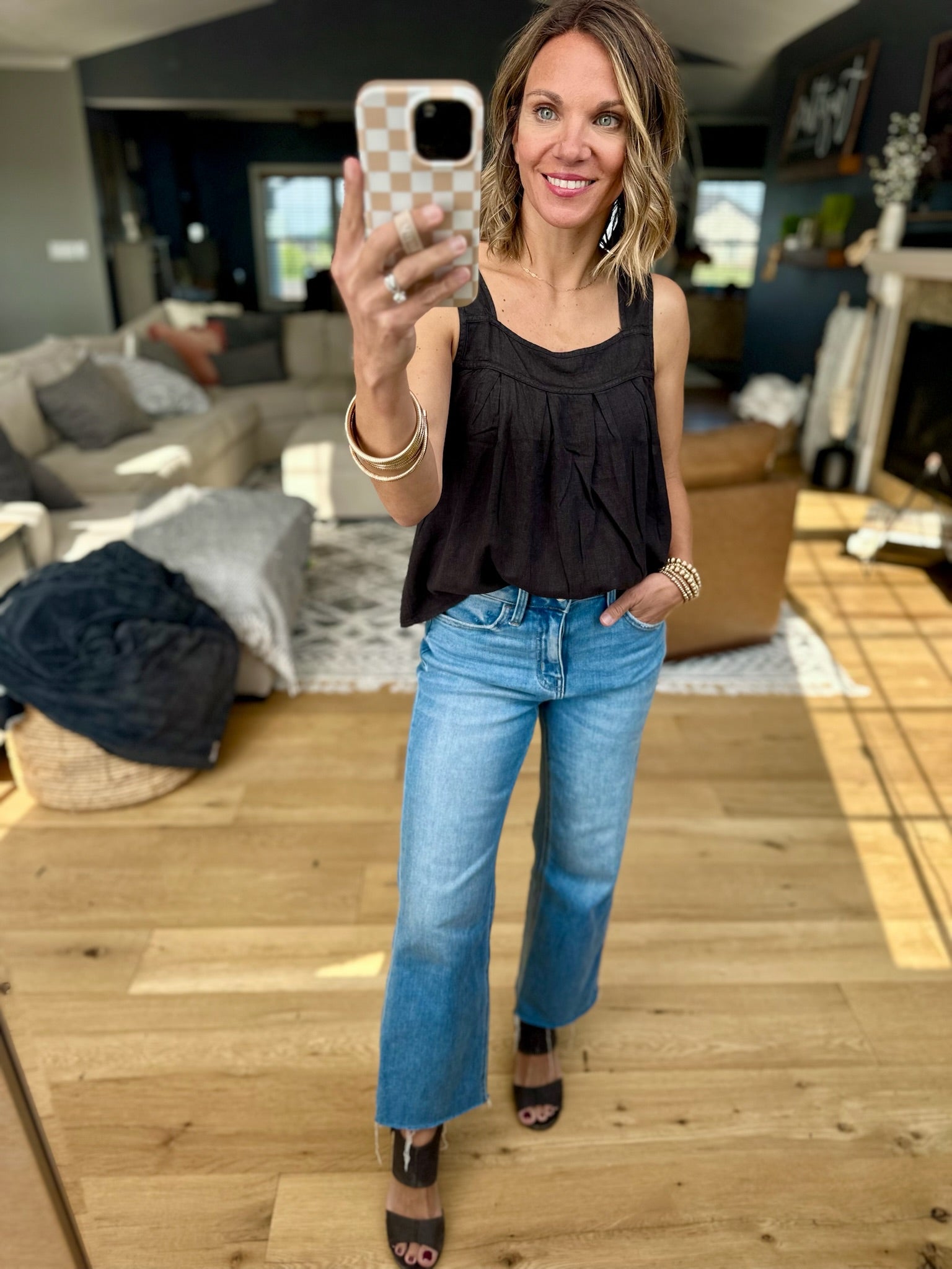 Put You First Flow Top - Black-top-Thread & Supply-Anna Kaytes Boutique, Women's Fashion Boutique in Grinnell, Iowa