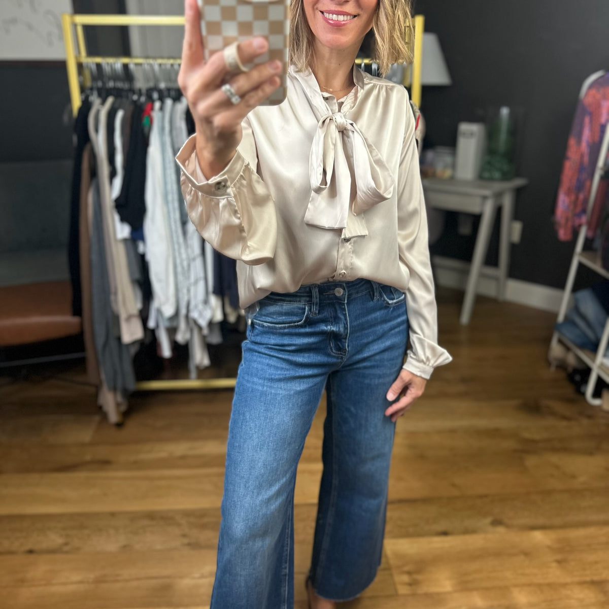 For Right Now Tie Blouse - Shell – Anna Kaytes Boutique