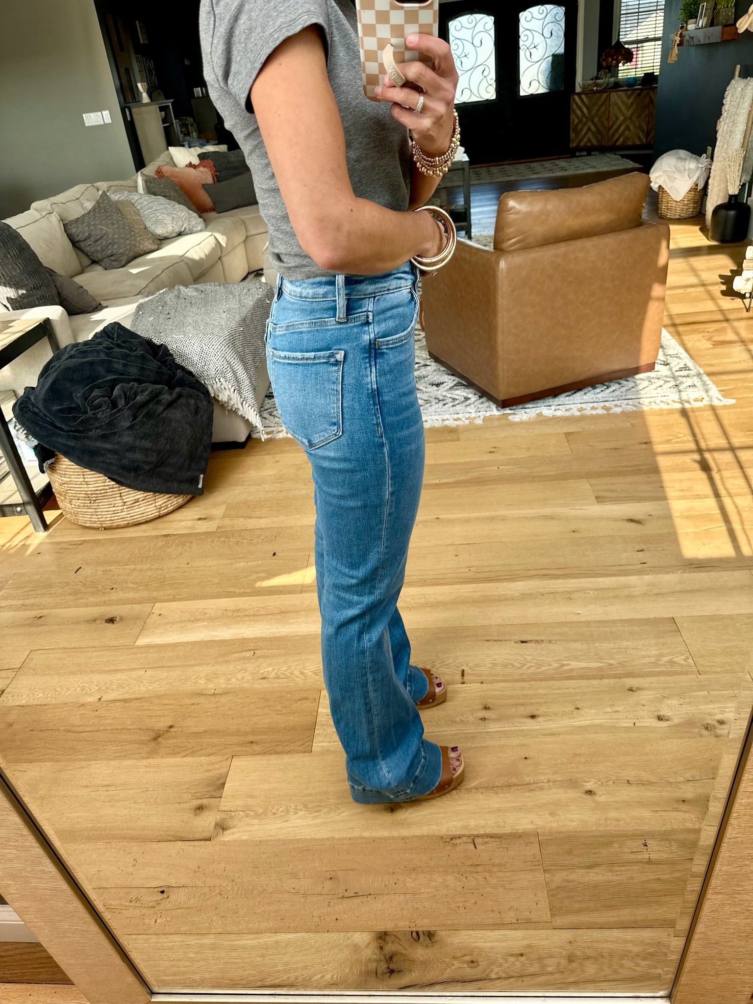 The Jordan Trouser Hem Relaxed Flare Denim-Jeans-Vervet-Anna Kaytes Boutique, Women's Fashion Boutique in Grinnell, Iowa