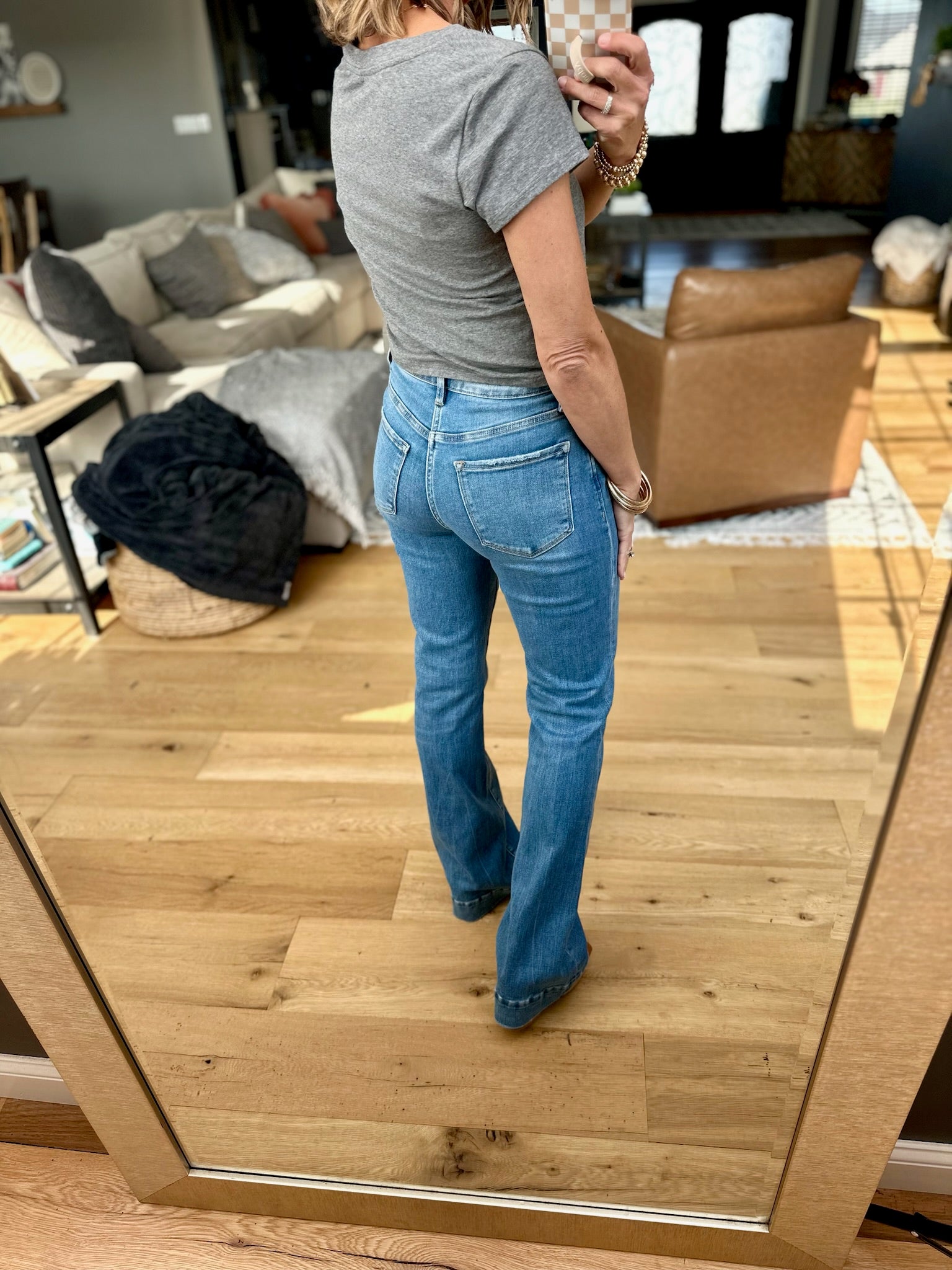 The Jordan Trouser Hem Relaxed Flare Denim-Jeans-Vervet-Anna Kaytes Boutique, Women's Fashion Boutique in Grinnell, Iowa