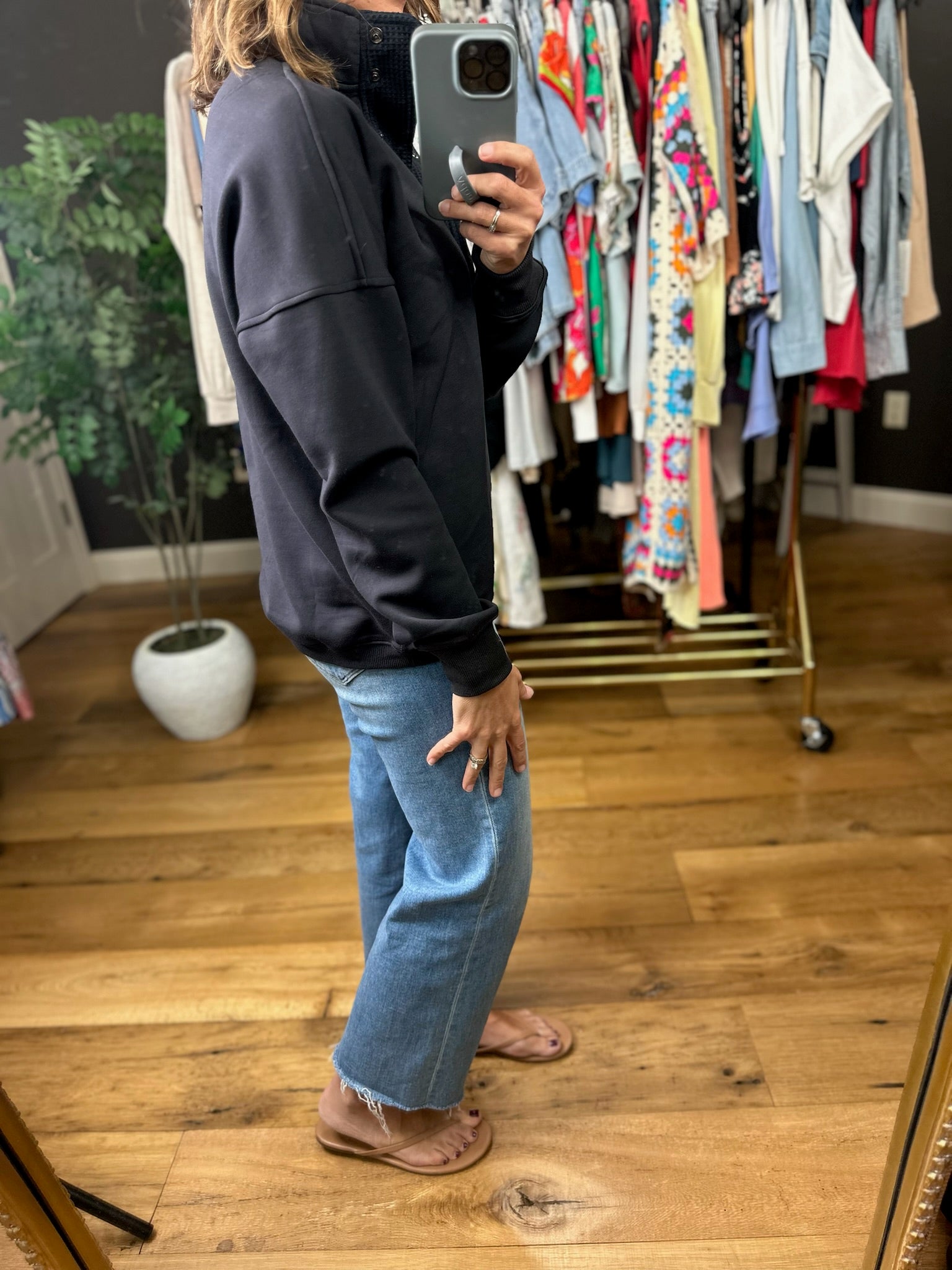 Best Interest Scuba Pullover-Sweaters-Umgee-Anna Kaytes Boutique, Women's Fashion Boutique in Grinnell, Iowa