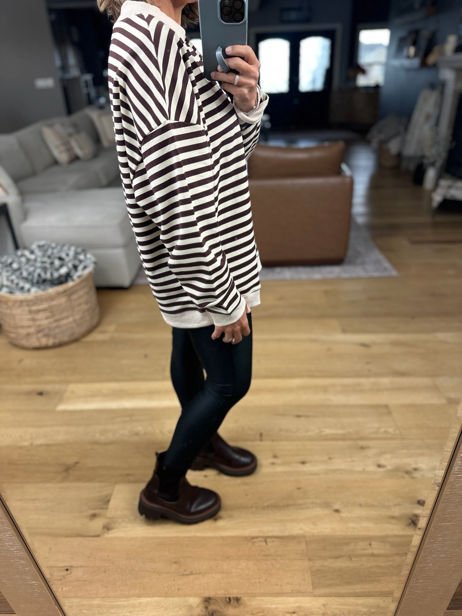 Best Days Striped Crew-sweater-Day & Moon-Anna Kaytes Boutique, Women's Fashion Boutique in Grinnell, Iowa
