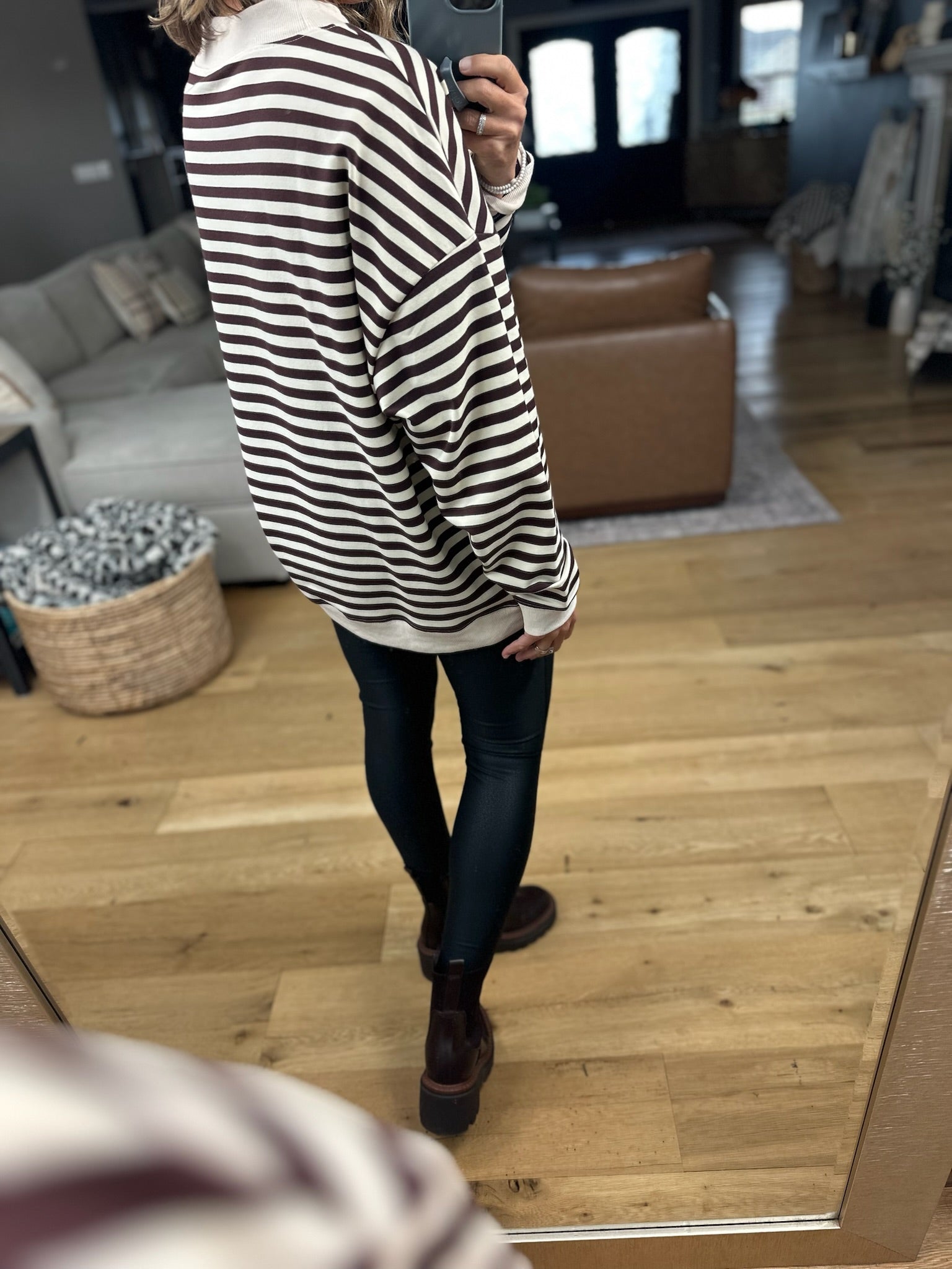 Best Days Striped Crew-sweater-Day & Moon-Anna Kaytes Boutique, Women's Fashion Boutique in Grinnell, Iowa