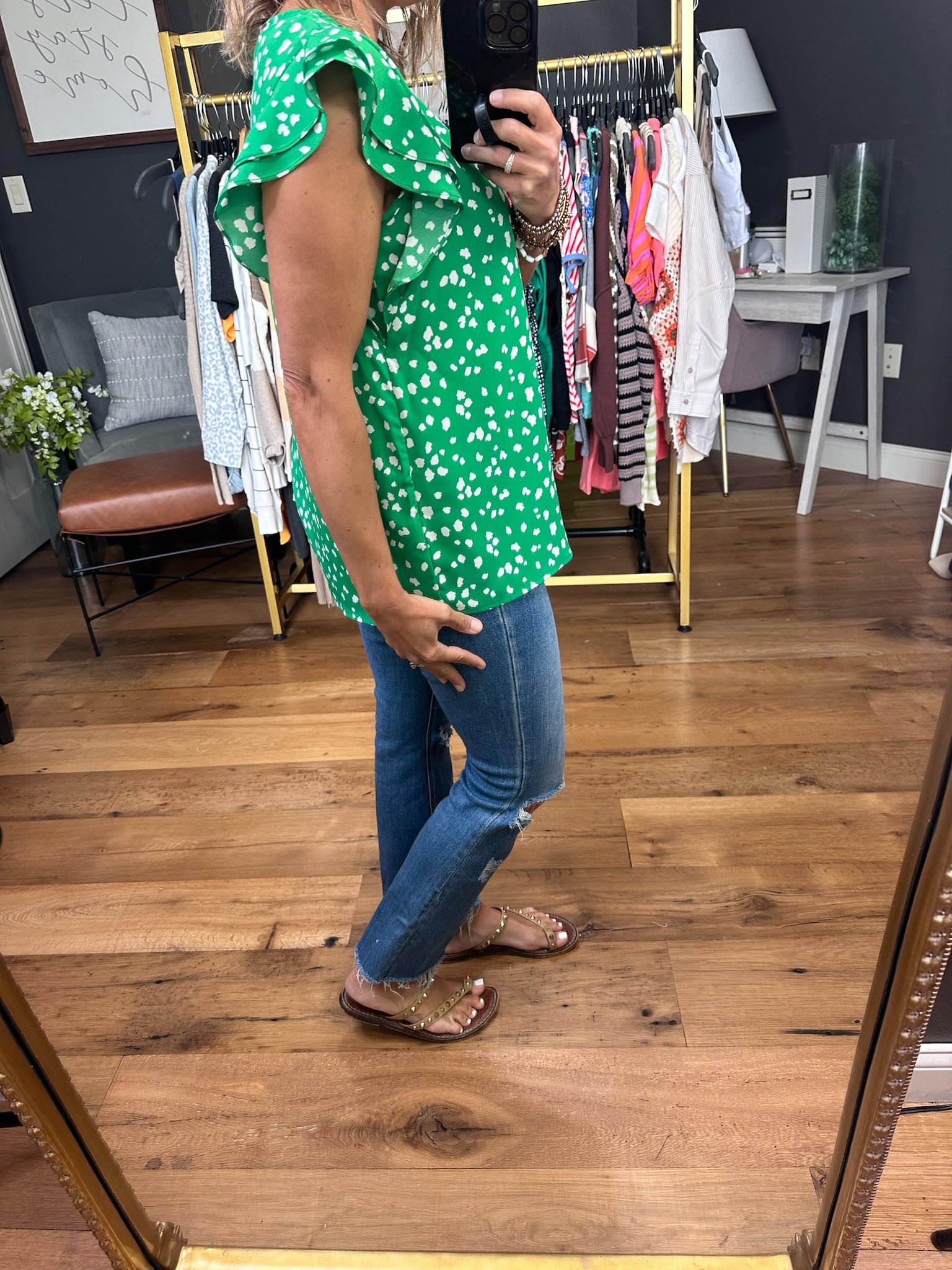 Heard Right Patterned Top - Multiple Options-Short Sleeves-Les Amis T1024-S-Anna Kaytes Boutique, Women's Fashion Boutique in Grinnell, Iowa