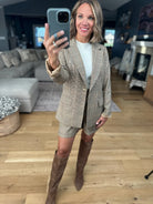 Back to Business Blazer + Short Set-Skies Are Blue-Anna Kaytes Boutique, Women's Fashion Boutique in Grinnell, Iowa