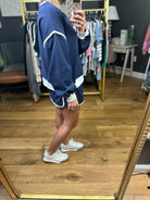 One Thing Right Skort + Crew Set - Navy-Entro-Anna Kaytes Boutique, Women's Fashion Boutique in Grinnell, Iowa