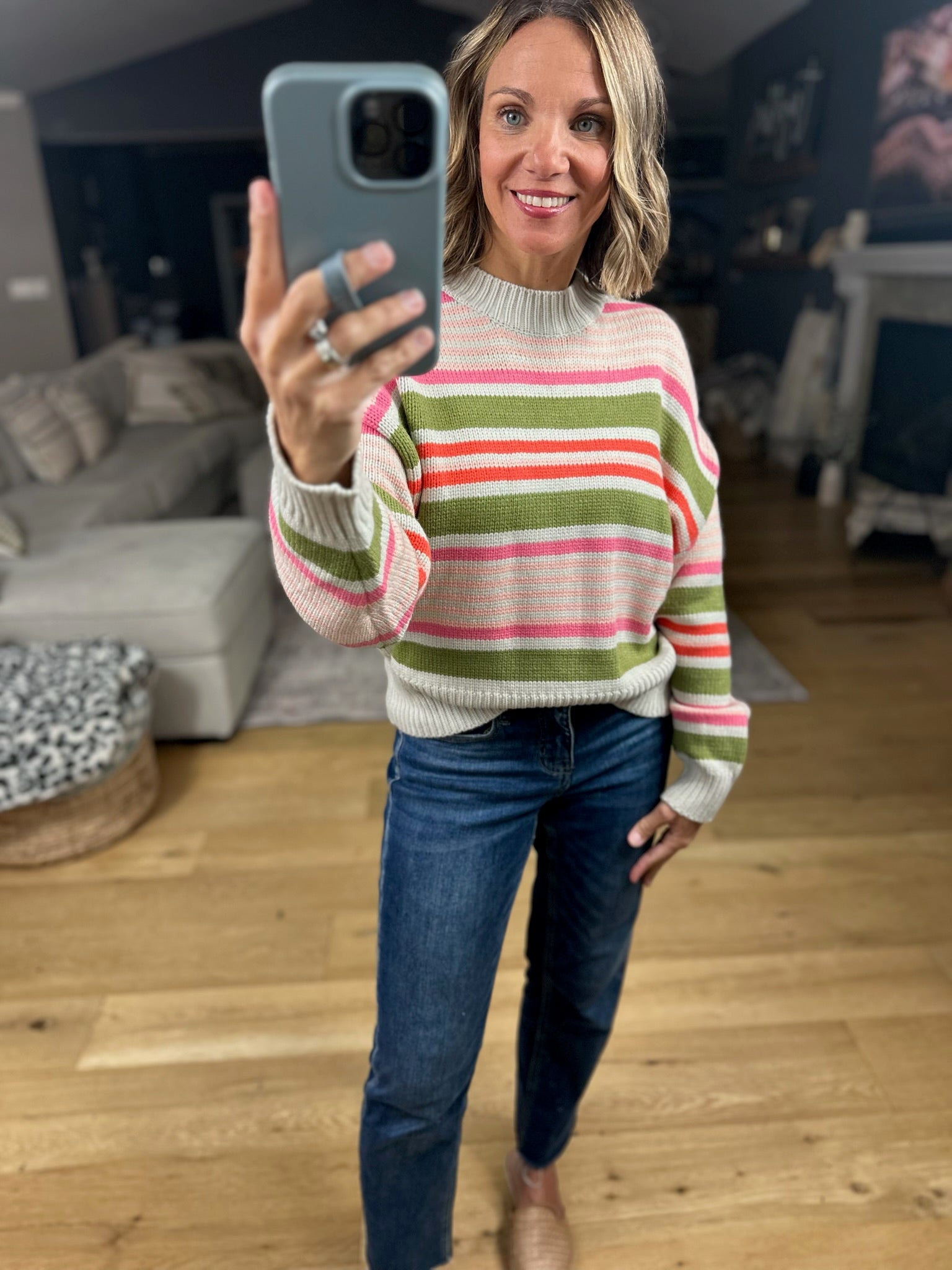 Actually Sweet Striped Knit Sweater-sweater-THML-Anna Kaytes Boutique, Women's Fashion Boutique in Grinnell, Iowa