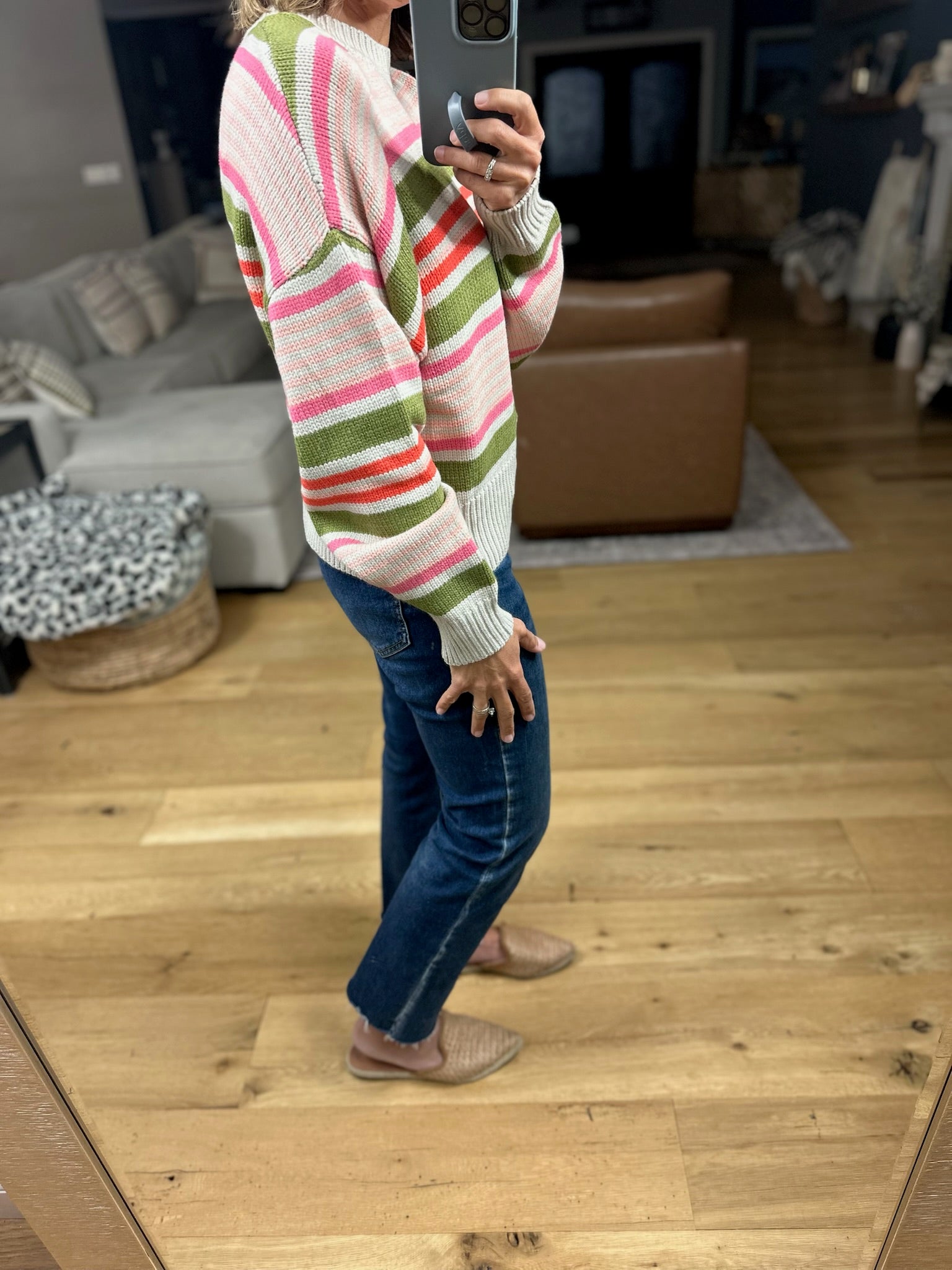 Actually Sweet Striped Knit Sweater-sweater-THML-Anna Kaytes Boutique, Women's Fashion Boutique in Grinnell, Iowa