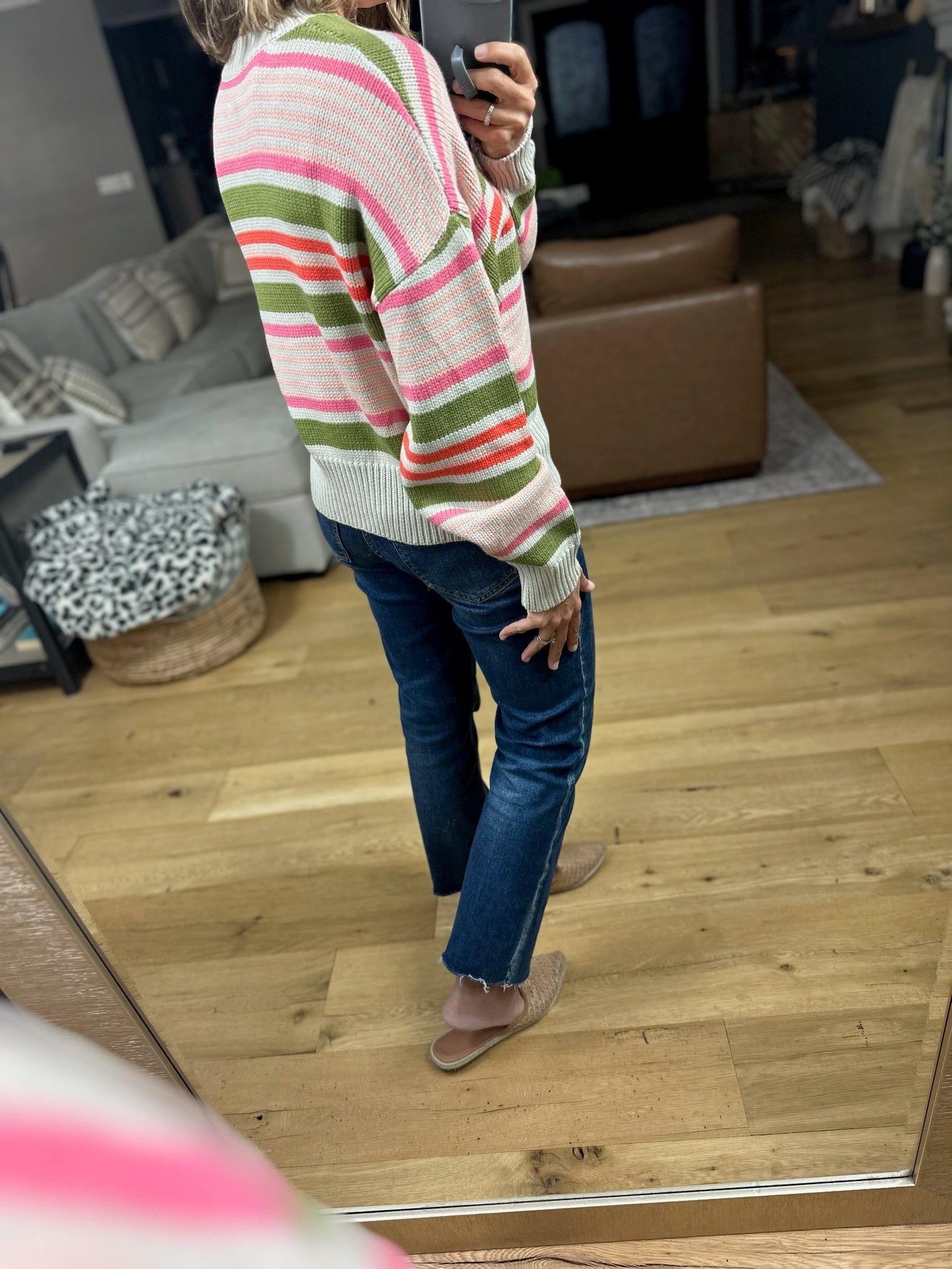 Actually Sweet Striped Knit Sweater-sweater-THML-Anna Kaytes Boutique, Women's Fashion Boutique in Grinnell, Iowa