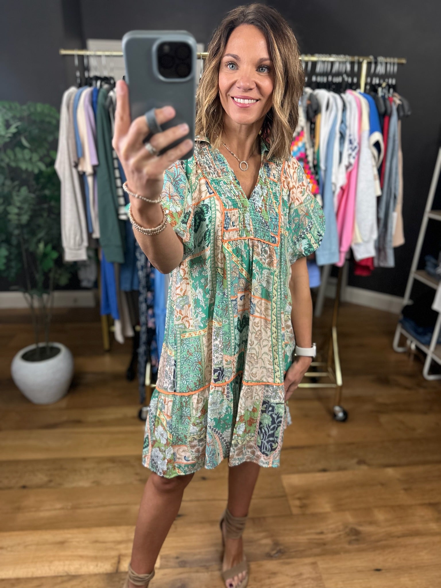 Down My Path Shift Dress-Dresses-Umgee-Anna Kaytes Boutique, Women's Fashion Boutique in Grinnell, Iowa