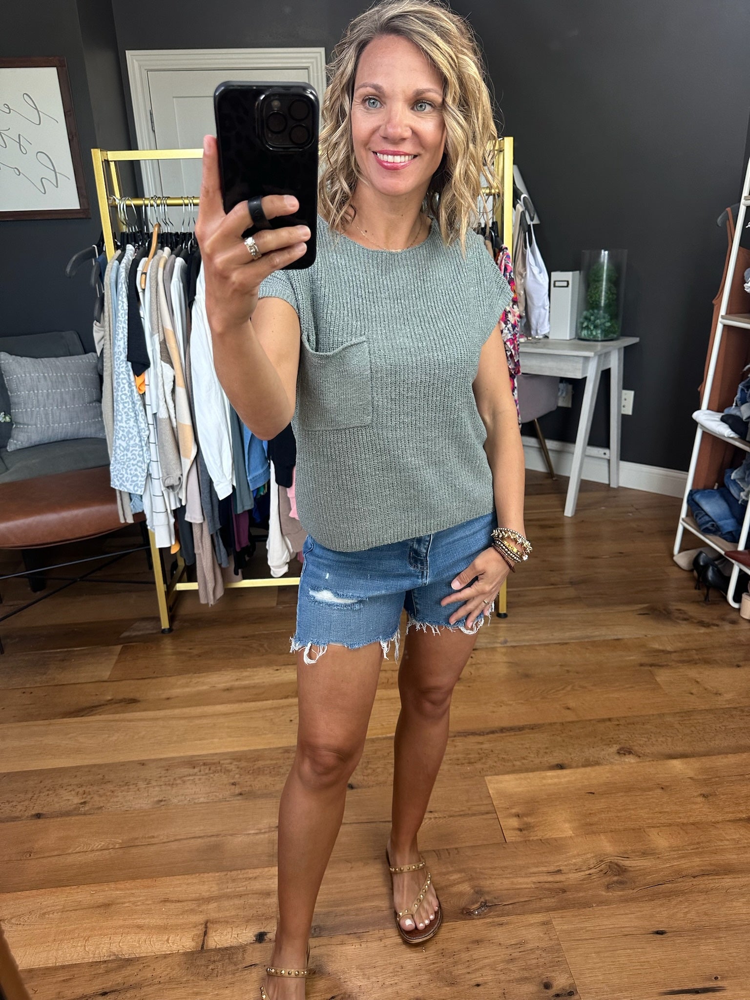 Right Reasons Knit Short Sleeve Top - Light Teal-Short Sleeves-Be cool-Anna Kaytes Boutique, Women's Fashion Boutique in Grinnell, Iowa