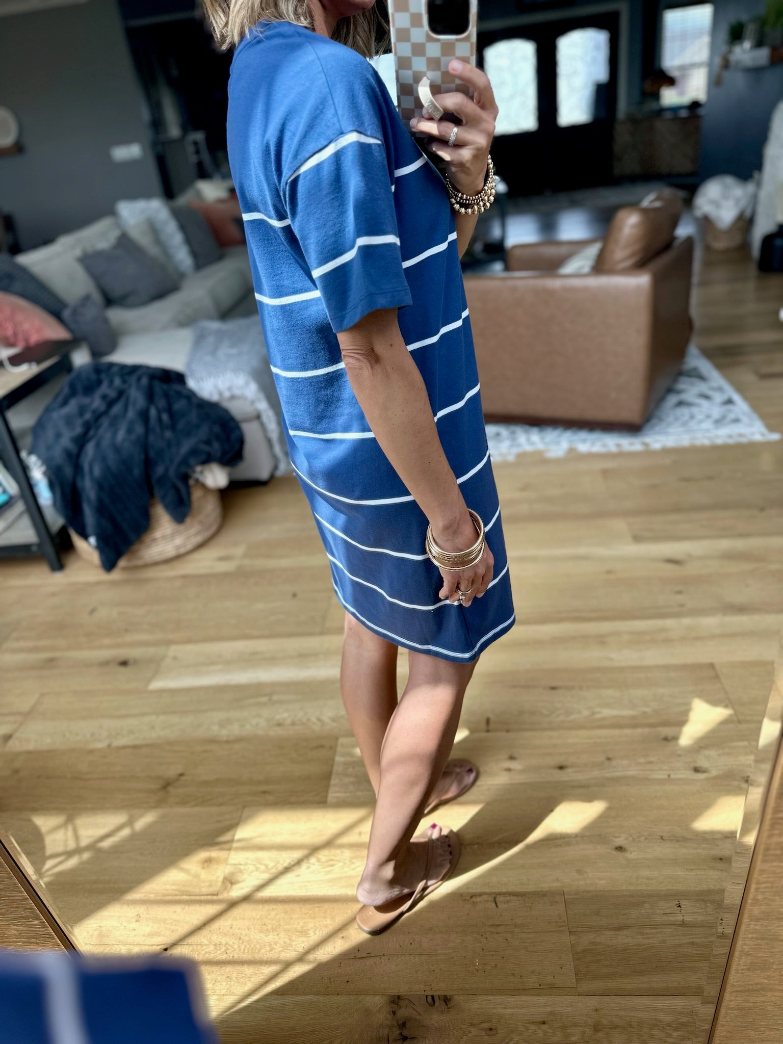 Z Supply Sway Stripe Mini Dress - Blue-Dresses-Anna Kaytes Boutique-Anna Kaytes Boutique, Women's Fashion Boutique in Grinnell, Iowa