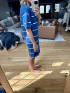 Z Supply Sway Stripe Mini Dress - Blue-Anna Kaytes Boutique-Anna Kaytes Boutique, Women's Fashion Boutique in Grinnell, Iowa