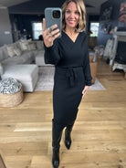 All I Want Knit Tie-Waist Sweater Dress-Dresses-She & Sky-Anna Kaytes Boutique, Women's Fashion Boutique in Grinnell, Iowa