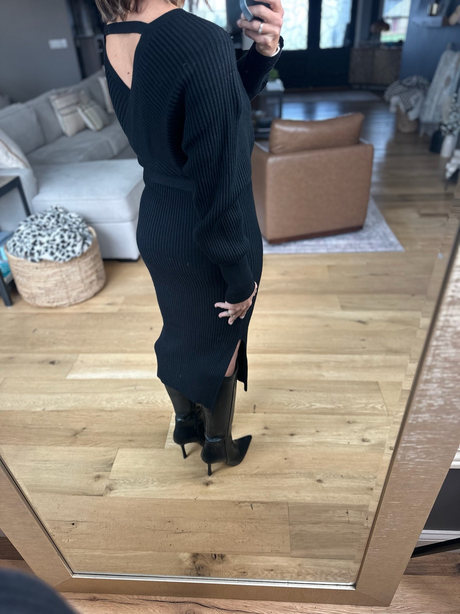 All I Want Knit Tie-Waist Sweater Dress-Dresses-She & Sky-Anna Kaytes Boutique, Women's Fashion Boutique in Grinnell, Iowa