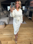 All I Want Knit Tie-Waist Sweater Dress-Dresses-She & Sky-Anna Kaytes Boutique, Women's Fashion Boutique in Grinnell, Iowa