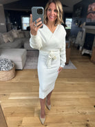 All I Want Knit Tie-Waist Sweater Dress-Dresses-She & Sky-Anna Kaytes Boutique, Women's Fashion Boutique in Grinnell, Iowa