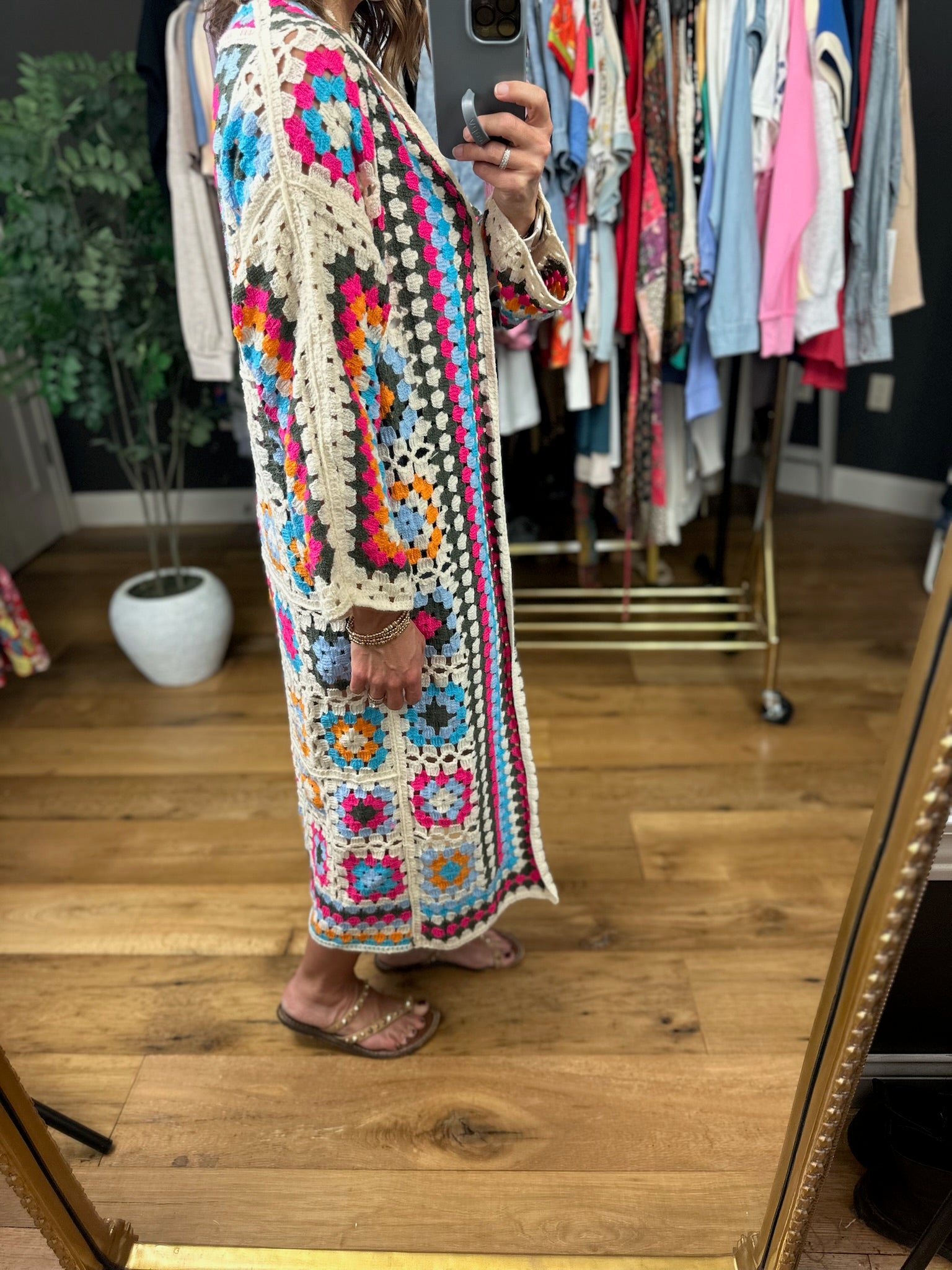 Threaded In Peace Crochet Cardigan-Sweaters-POL-Anna Kaytes Boutique, Women's Fashion Boutique in Grinnell, Iowa