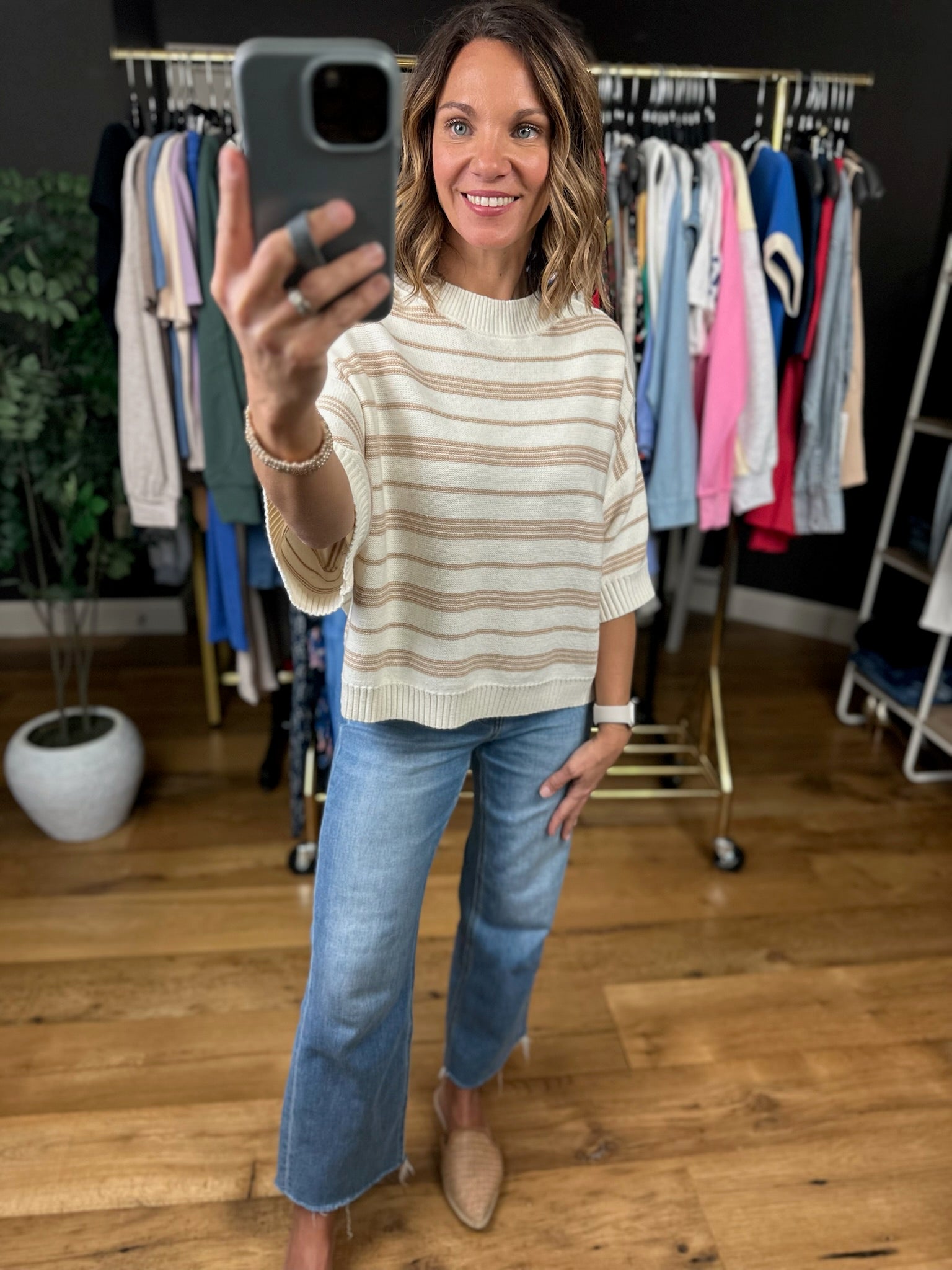 The Right Time Striped Knit-Sweaters-She & Sky-Anna Kaytes Boutique, Women's Fashion Boutique in Grinnell, Iowa