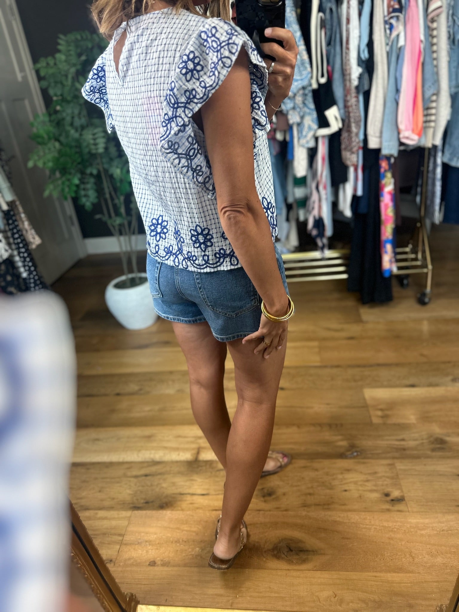In The Right Place Flutter-Sleeve Top-Short Sleeves-THML-Anna Kaytes Boutique, Women's Fashion Boutique in Grinnell, Iowa