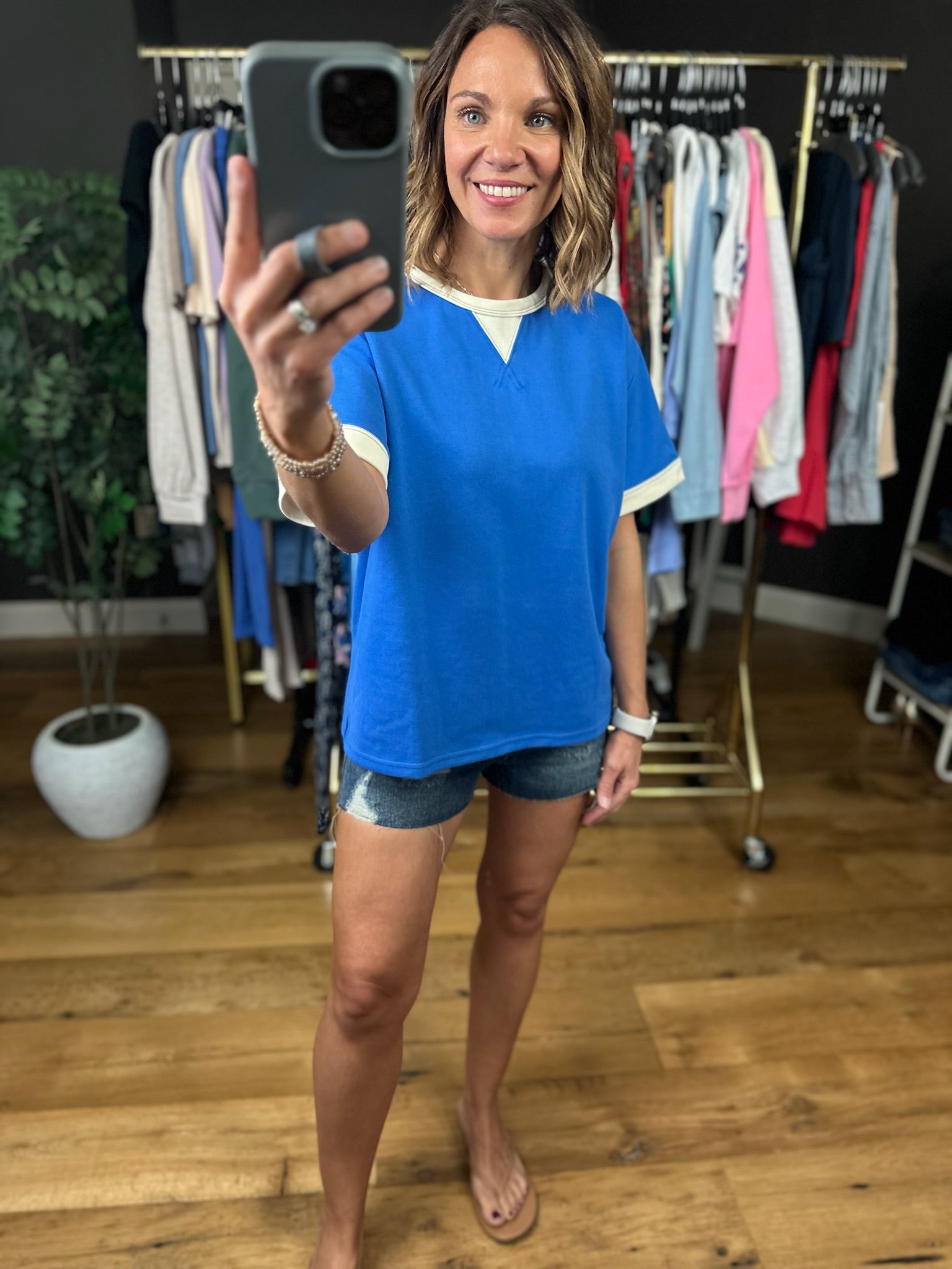 The Andie Short Sleeve Top-Short Sleeves-She & Sky-Anna Kaytes Boutique, Women's Fashion Boutique in Grinnell, Iowa