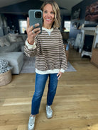Saturday Chat Striped Pullover-Long Sleeves-Anniewear-Anna Kaytes Boutique, Women's Fashion Boutique in Grinnell, Iowa