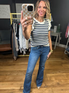 The Right Girl Striped Flutter Sleeve Knit Top - Navy-Blu Pepper-Anna Kaytes Boutique, Women's Fashion Boutique in Grinnell, Iowa