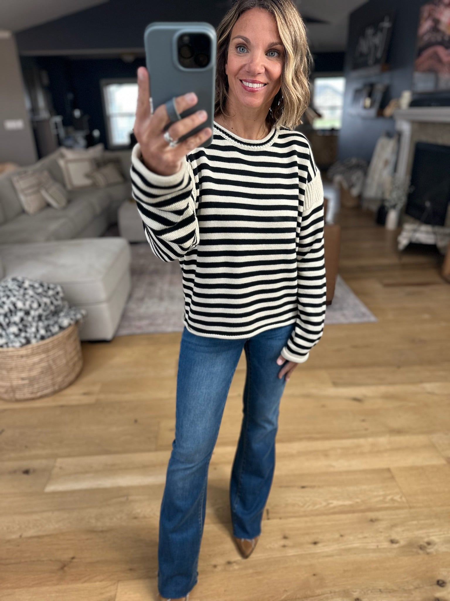 Want Us To Be Striped Knit Sweater-Sweaters-Wishlist-Anna Kaytes Boutique, Women's Fashion Boutique in Grinnell, Iowa
