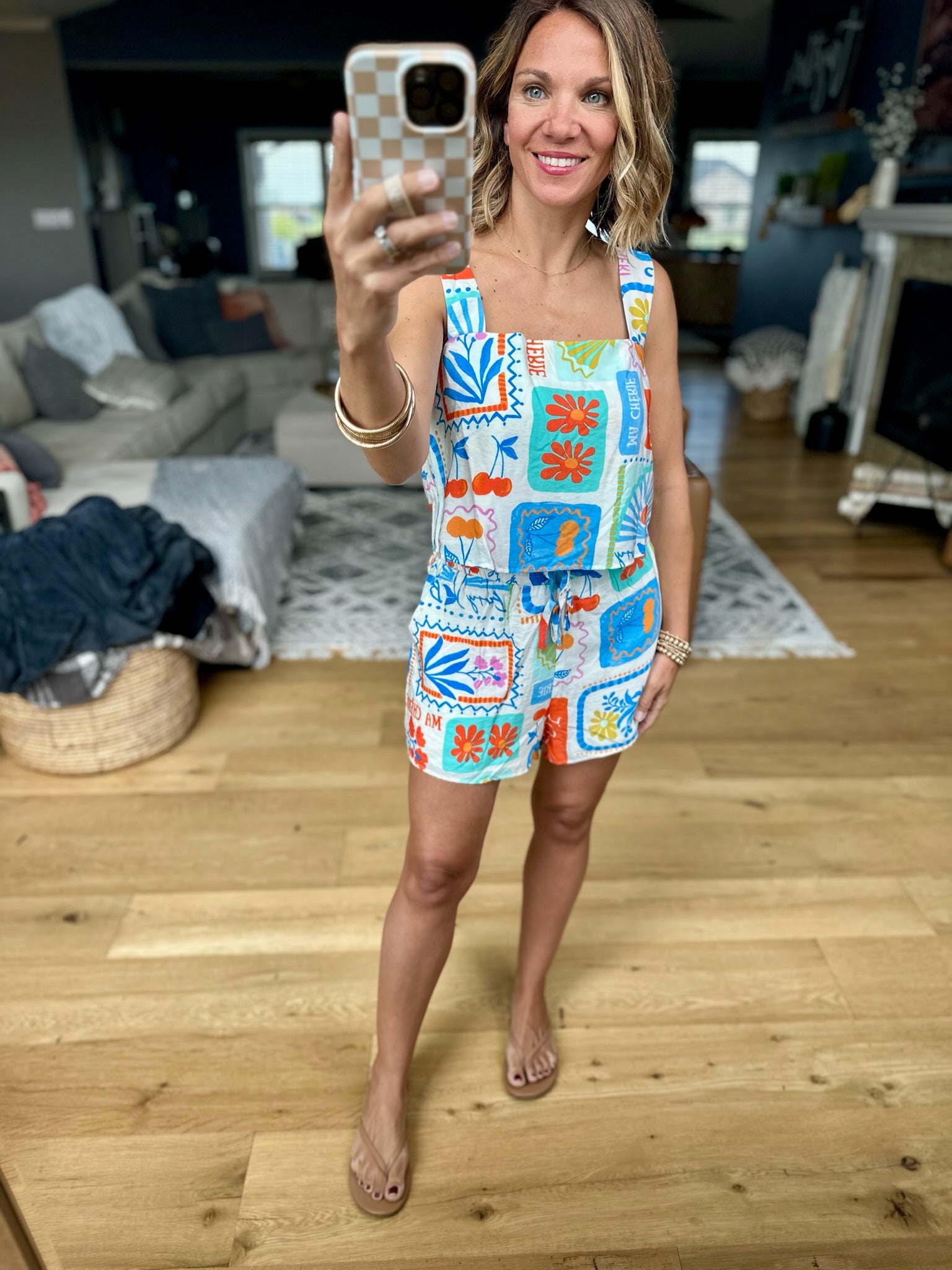 A Summer Place Two-Piece Set - Off-White/Multi-Two Piece Set-Day & Moon-Anna Kaytes Boutique, Women's Fashion Boutique in Grinnell, Iowa