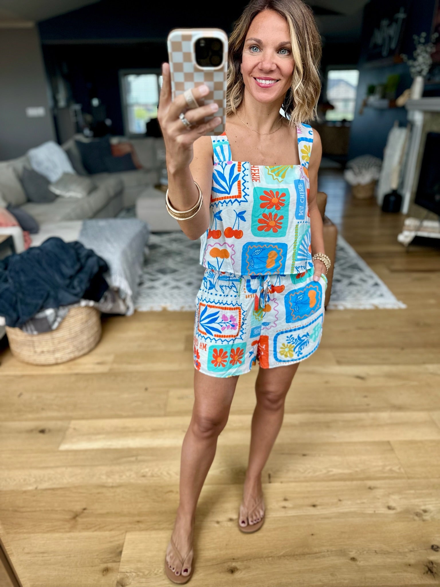 A Summer Place Two-Piece Set - Off-White/Multi-Two Piece Set-Day & Moon-Anna Kaytes Boutique, Women's Fashion Boutique in Grinnell, Iowa