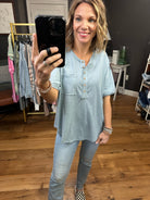 Sweet Symphonies Henley Pocket Tee - Multiple Options-Short Sleeves-Very j NT11432-Anna Kaytes Boutique, Women's Fashion Boutique in Grinnell, Iowa