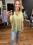 Sweet Symphonies Henley Pocket Tee - Multiple Options-Short Sleeves-Very j NT11432-Anna Kaytes Boutique, Women's Fashion Boutique in Grinnell, Iowa