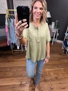 Sweet Symphonies Henley Pocket Tee - Multiple Options-Short Sleeves-Very j NT11432-Anna Kaytes Boutique, Women's Fashion Boutique in Grinnell, Iowa