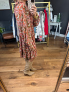 Catching Up Patterned Dress - Rust-Jodifl-Anna Kaytes Boutique, Women's Fashion Boutique in Grinnell, Iowa