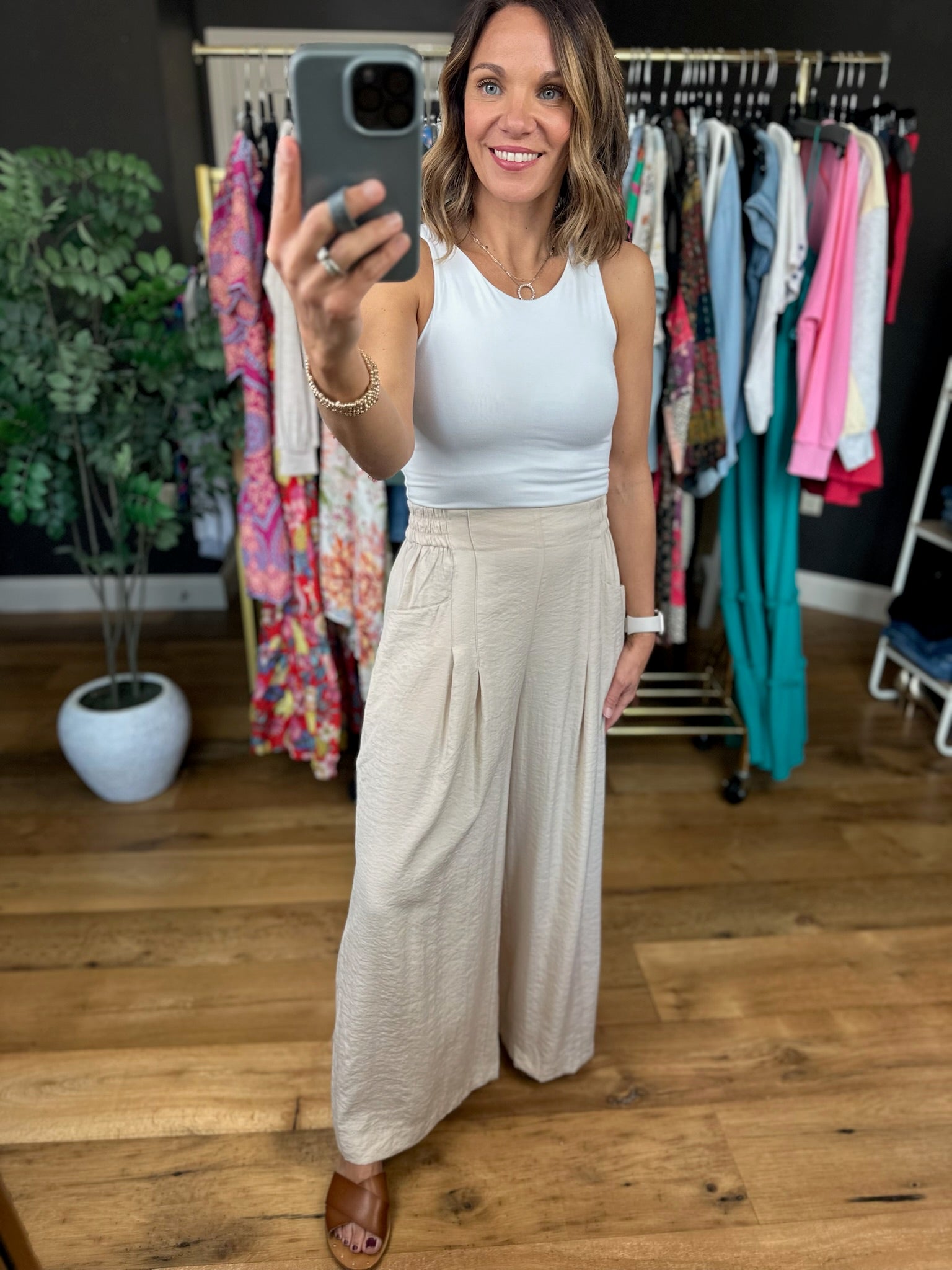 Kind Of Day Wide-Leg Pocket Pant-Pants-Umgee-Anna Kaytes Boutique, Women's Fashion Boutique in Grinnell, Iowa