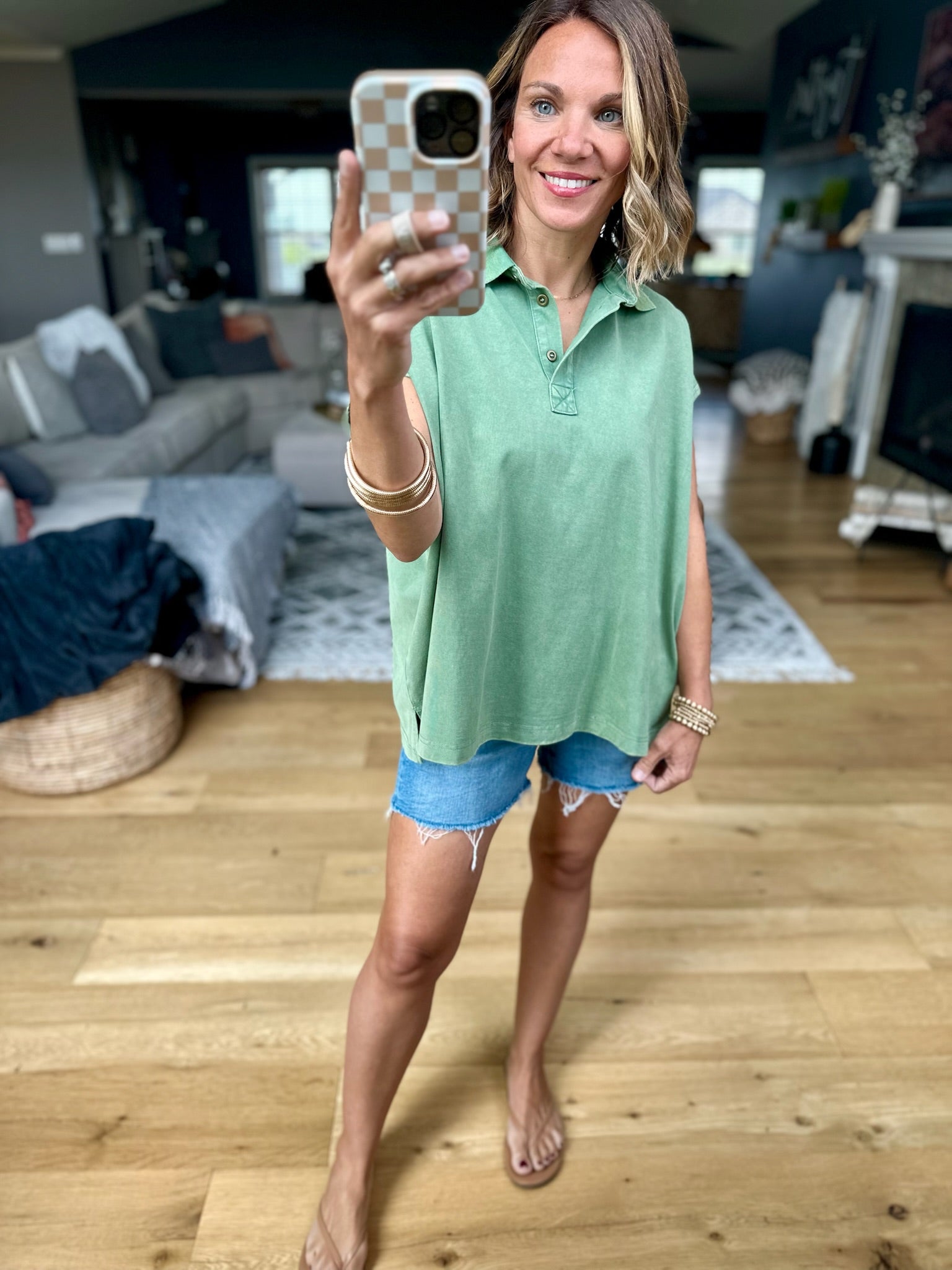 In A Good Spot Collared Top-Bucketlist-Anna Kaytes Boutique, Women's Fashion Boutique in Grinnell, Iowa