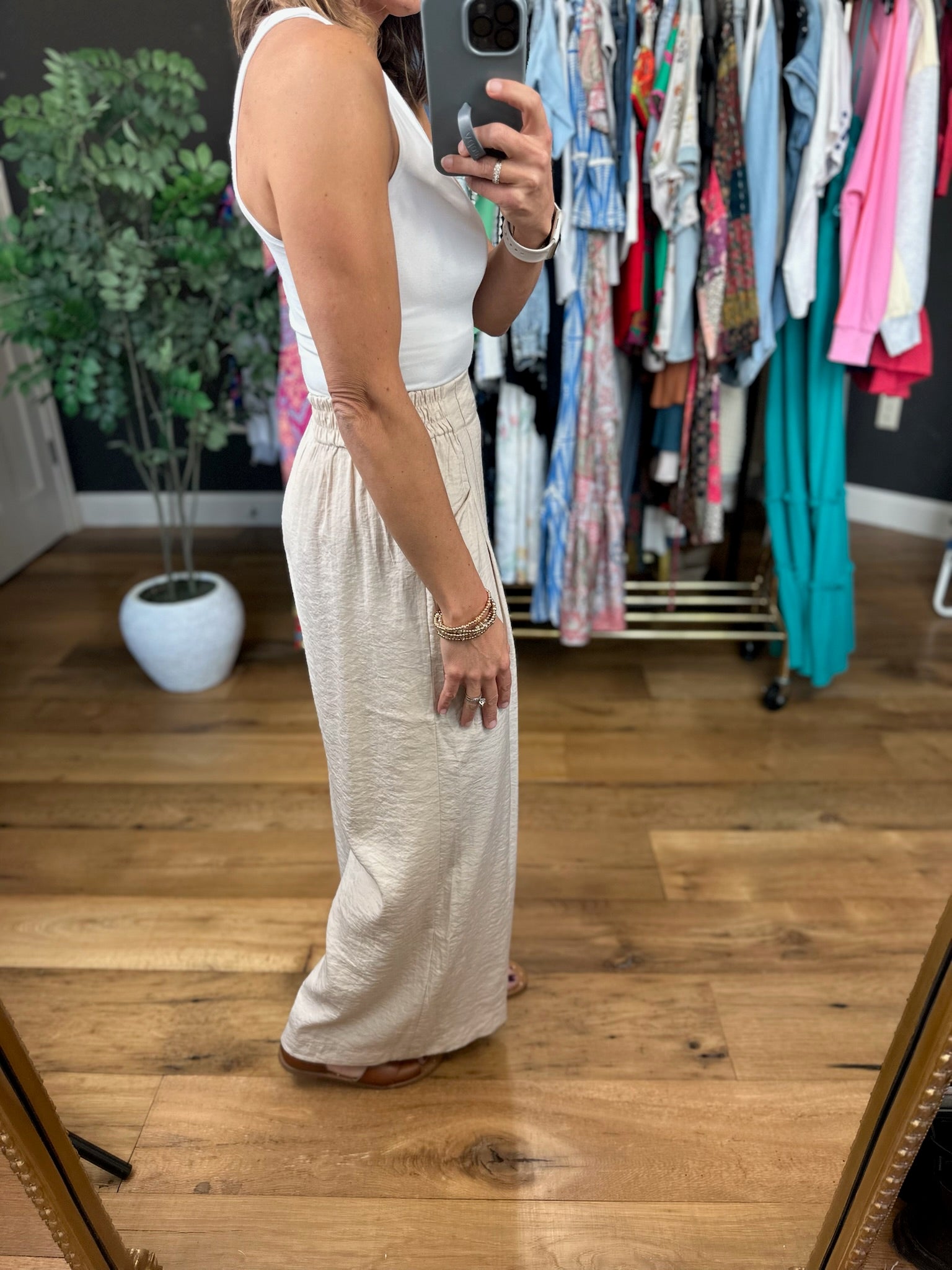 Kind Of Day Cropped Wide-Leg Pocket Pant-Pants-Umgee-Anna Kaytes Boutique, Women's Fashion Boutique in Grinnell, Iowa