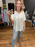 Sweet Symphonies Henley Pocket Tee - Multiple Options-Short Sleeves-Very j NT11432-Anna Kaytes Boutique, Women's Fashion Boutique in Grinnell, Iowa