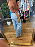 The Megan High-Rise Wide-Leg Cuffed Denim-Jeans-Flying Monkey-Anna Kaytes Boutique, Women's Fashion Boutique in Grinnell, Iowa