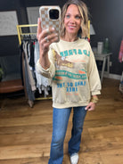 Wild & Free Graphic Crewneck Sweatshirt - Khaki-Easel-Anna Kaytes Boutique, Women's Fashion Boutique in Grinnell, Iowa