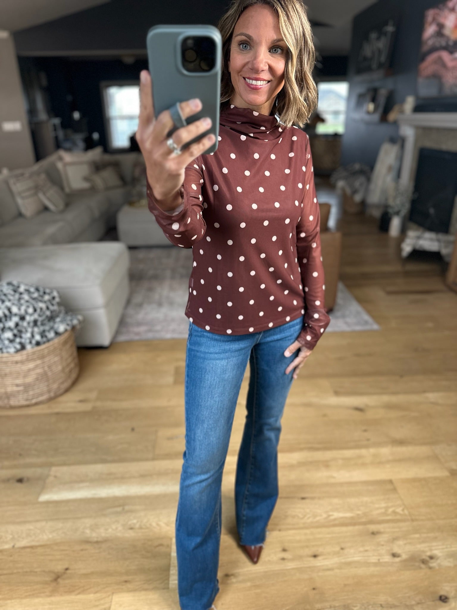 Call Me Wonderful Mock-Neck Top-Long Sleeves-Wishlist-Anna Kaytes Boutique, Women's Fashion Boutique in Grinnell, Iowa