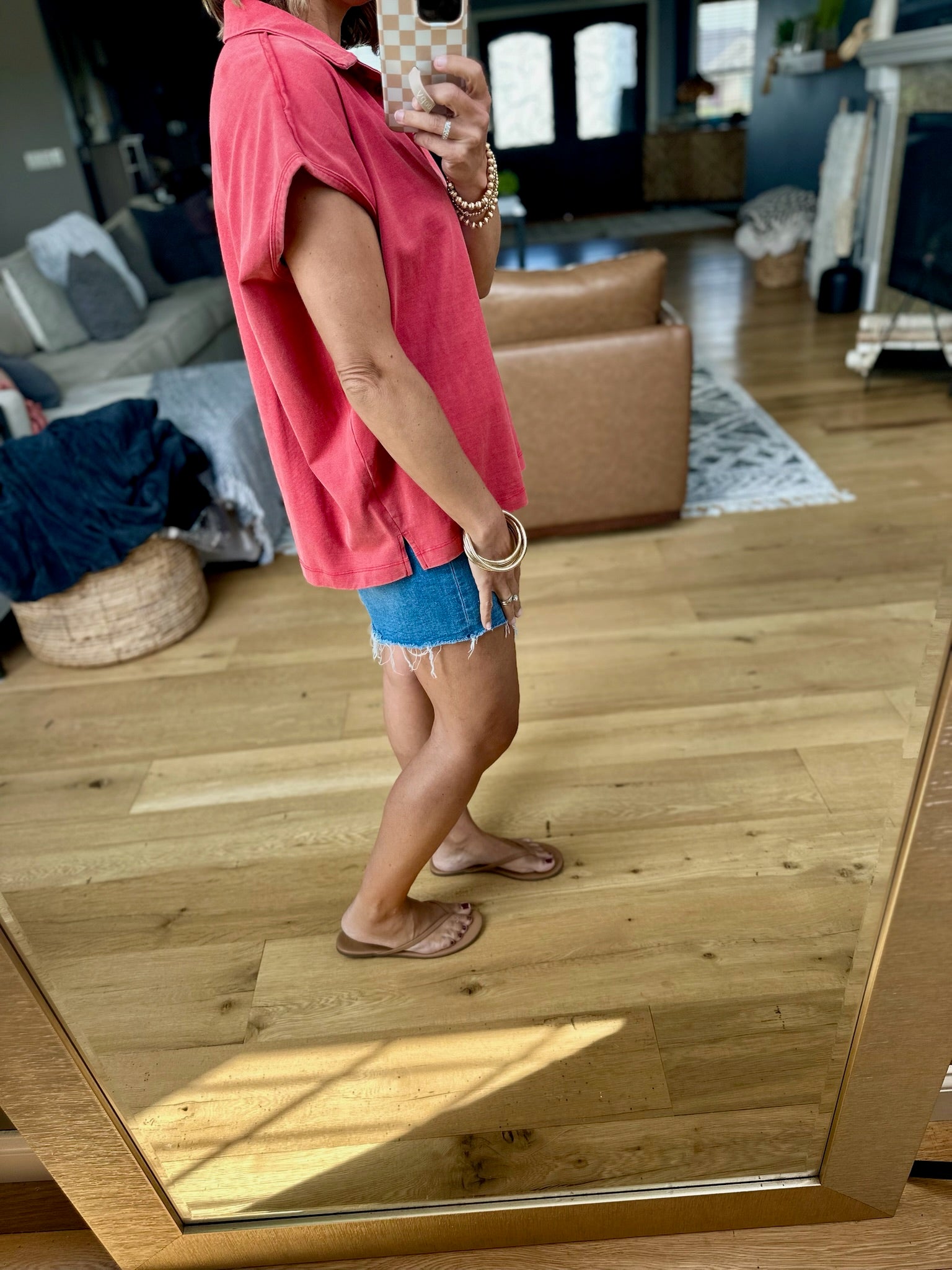 Make The Most Collared Top - Papaya-Wishlist-Anna Kaytes Boutique, Women's Fashion Boutique in Grinnell, Iowa