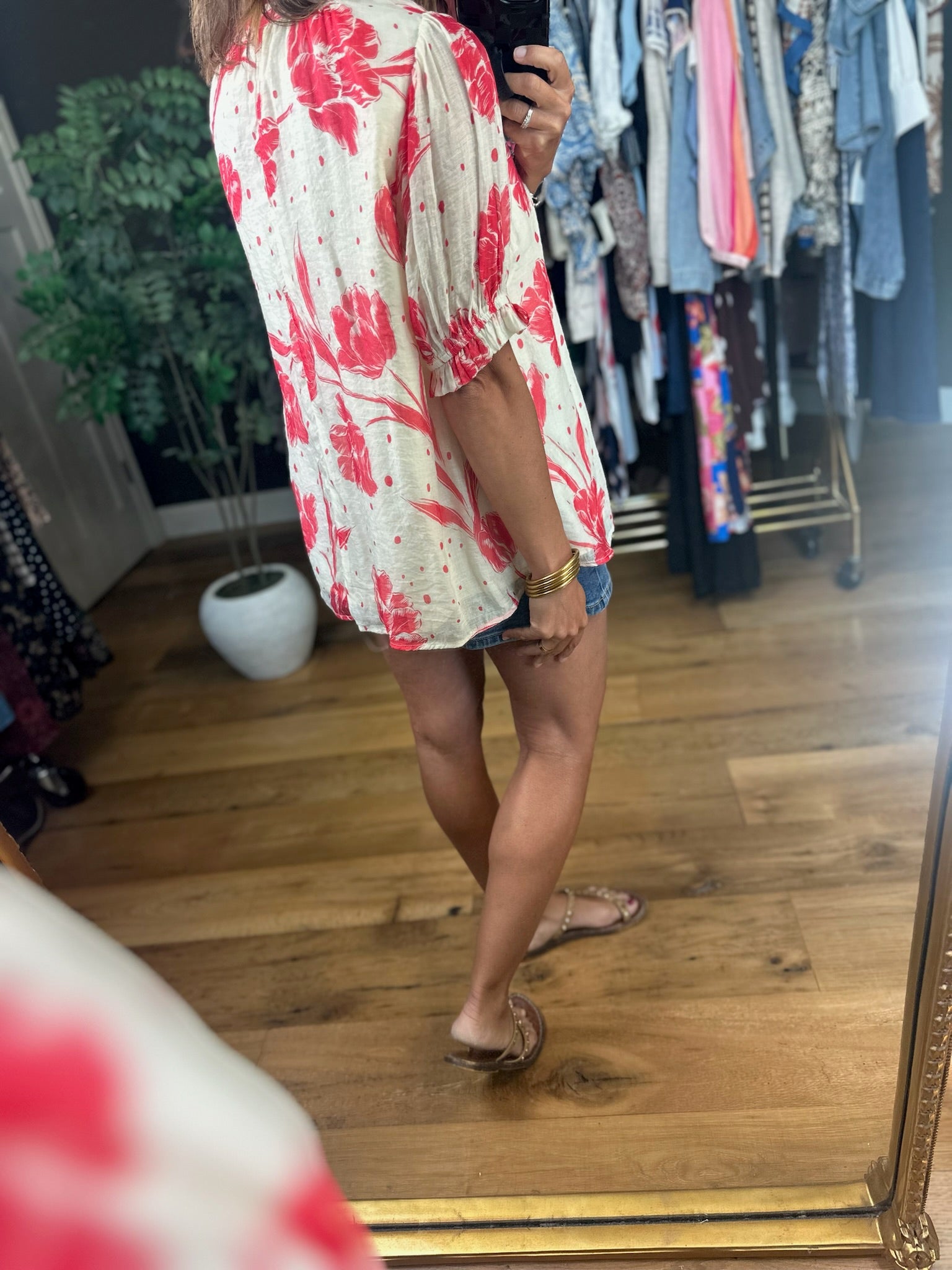 Favorite Day Floral Top-Short Sleeves-Umgee-Anna Kaytes Boutique, Women's Fashion Boutique in Grinnell, Iowa
