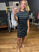 The Summer Striped Pocket T-Shirt Dress - Black/White-Thread & Supply-Anna Kaytes Boutique, Women's Fashion Boutique in Grinnell, Iowa