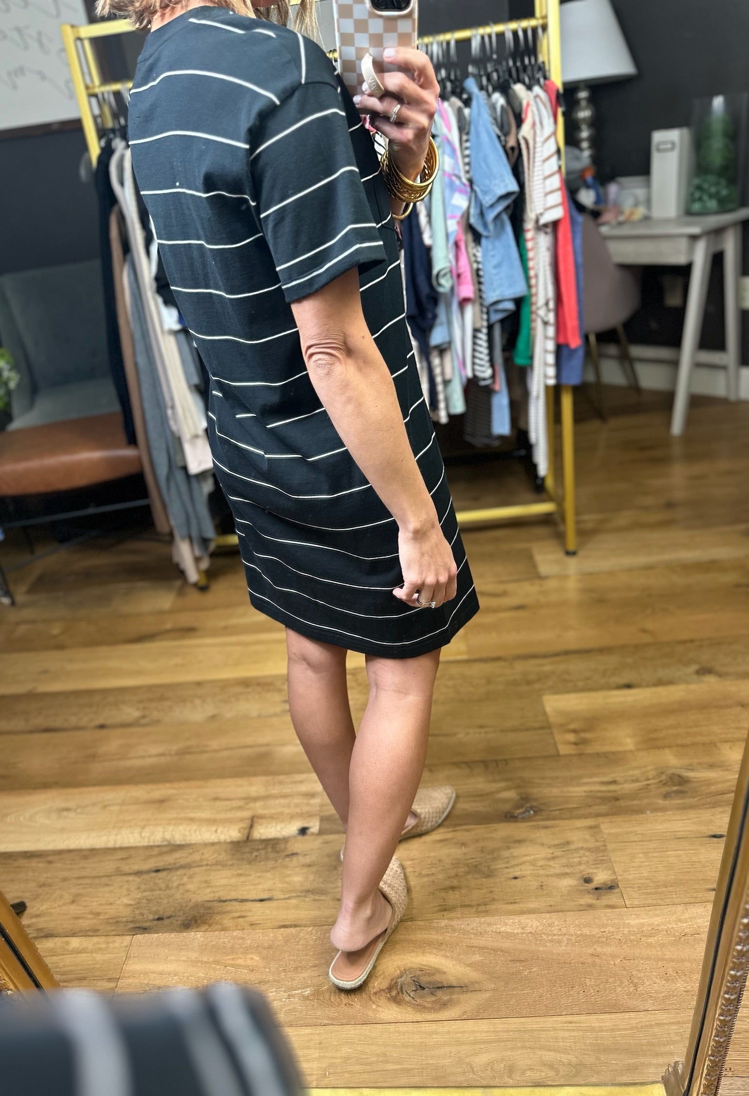 The Summer Striped Pocket Dress - Black/Ivory-Thread & Supply-Anna Kaytes Boutique, Women's Fashion Boutique in Grinnell, Iowa