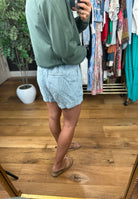 The Noah Pinstripe Chambray Paperbag Shorts-Shorts-Blu Pepper-Anna Kaytes Boutique, Women's Fashion Boutique in Grinnell, Iowa