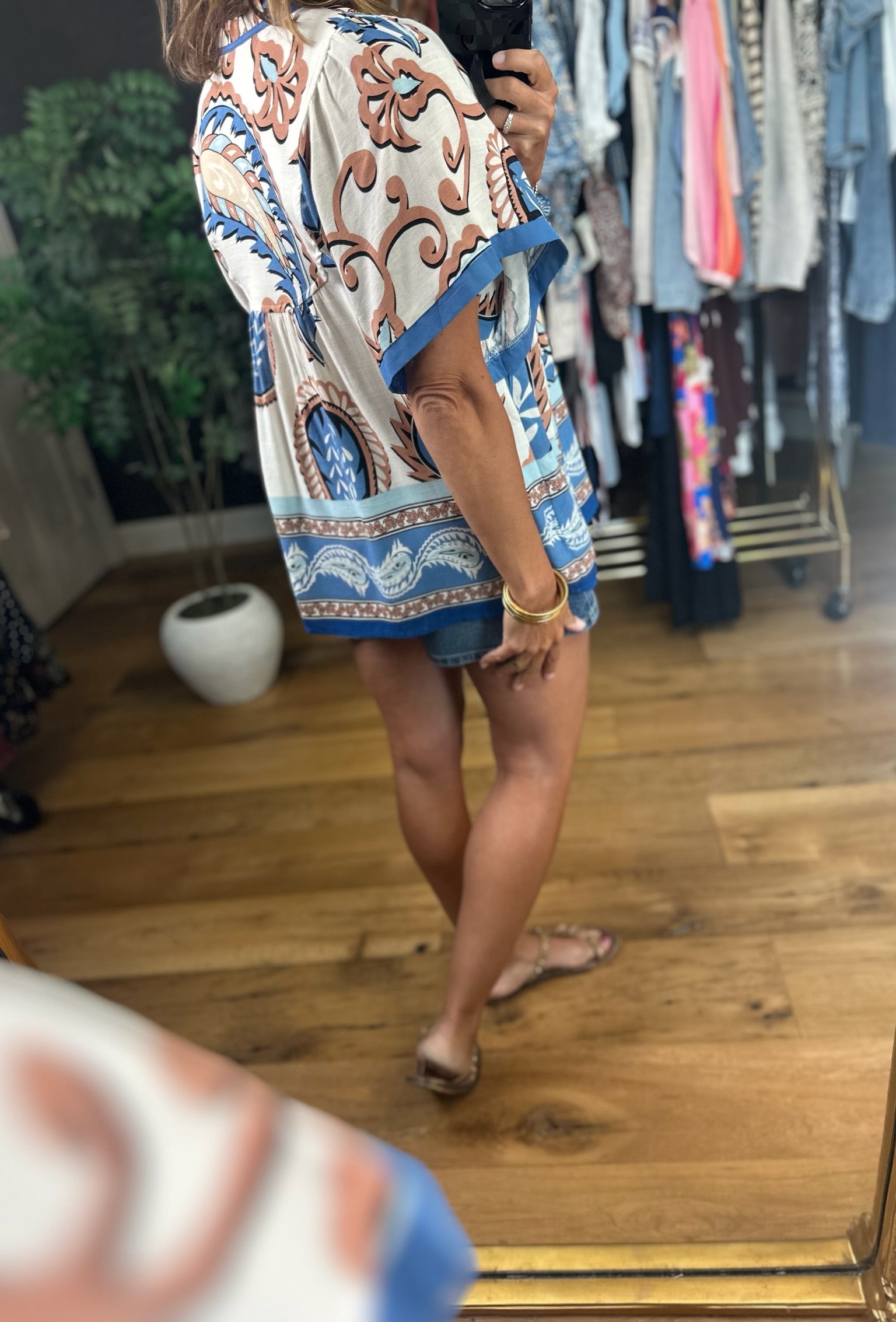 Reaching Out Paisley-Print Top-Short Sleeves-Anna Kaytes Boutique-Anna Kaytes Boutique, Women's Fashion Boutique in Grinnell, Iowa