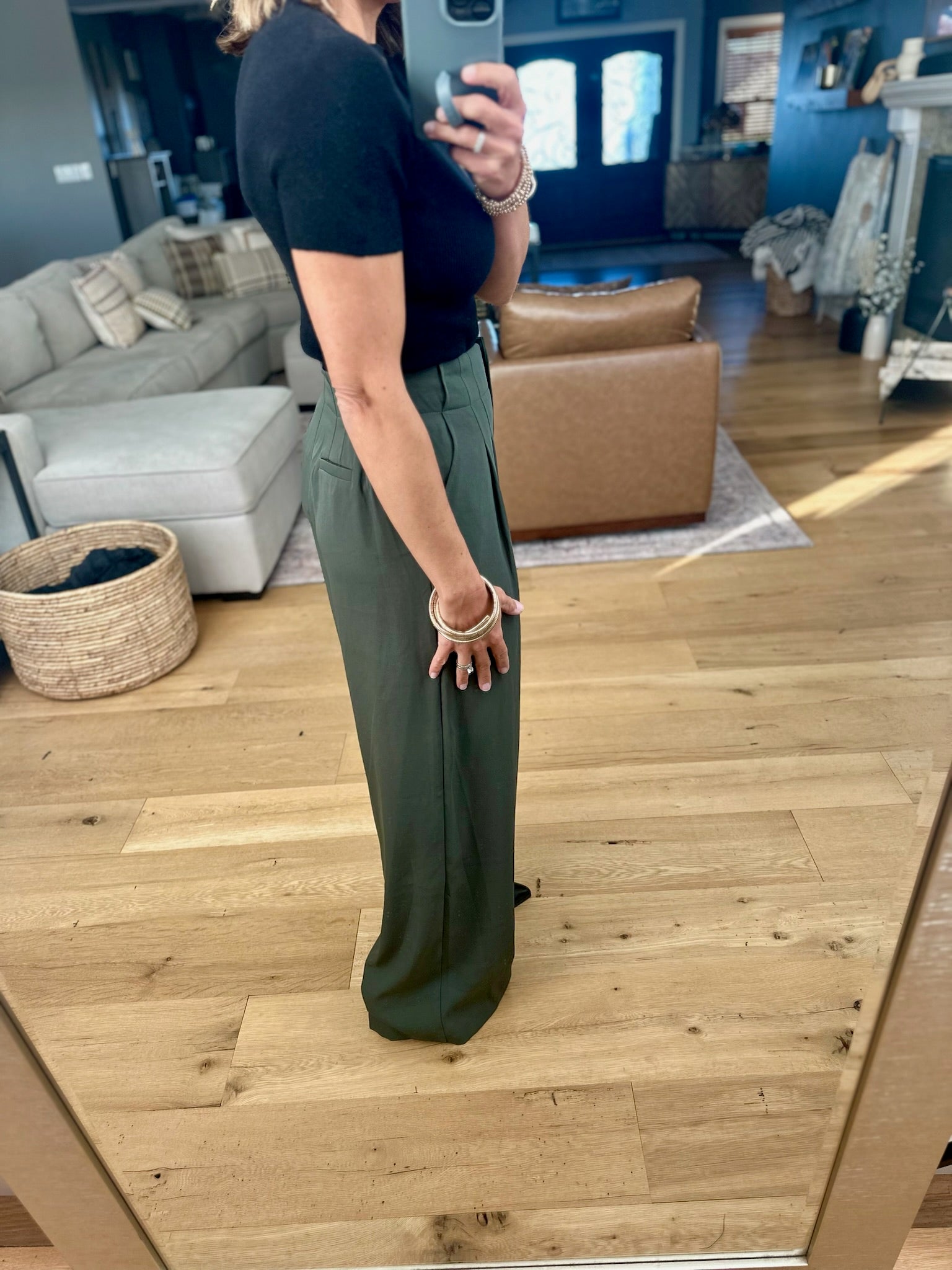 In The Loop High-Waisted Trouser Pants-Pants-Skies Are Blue-Anna Kaytes Boutique, Women's Fashion Boutique in Grinnell, Iowa