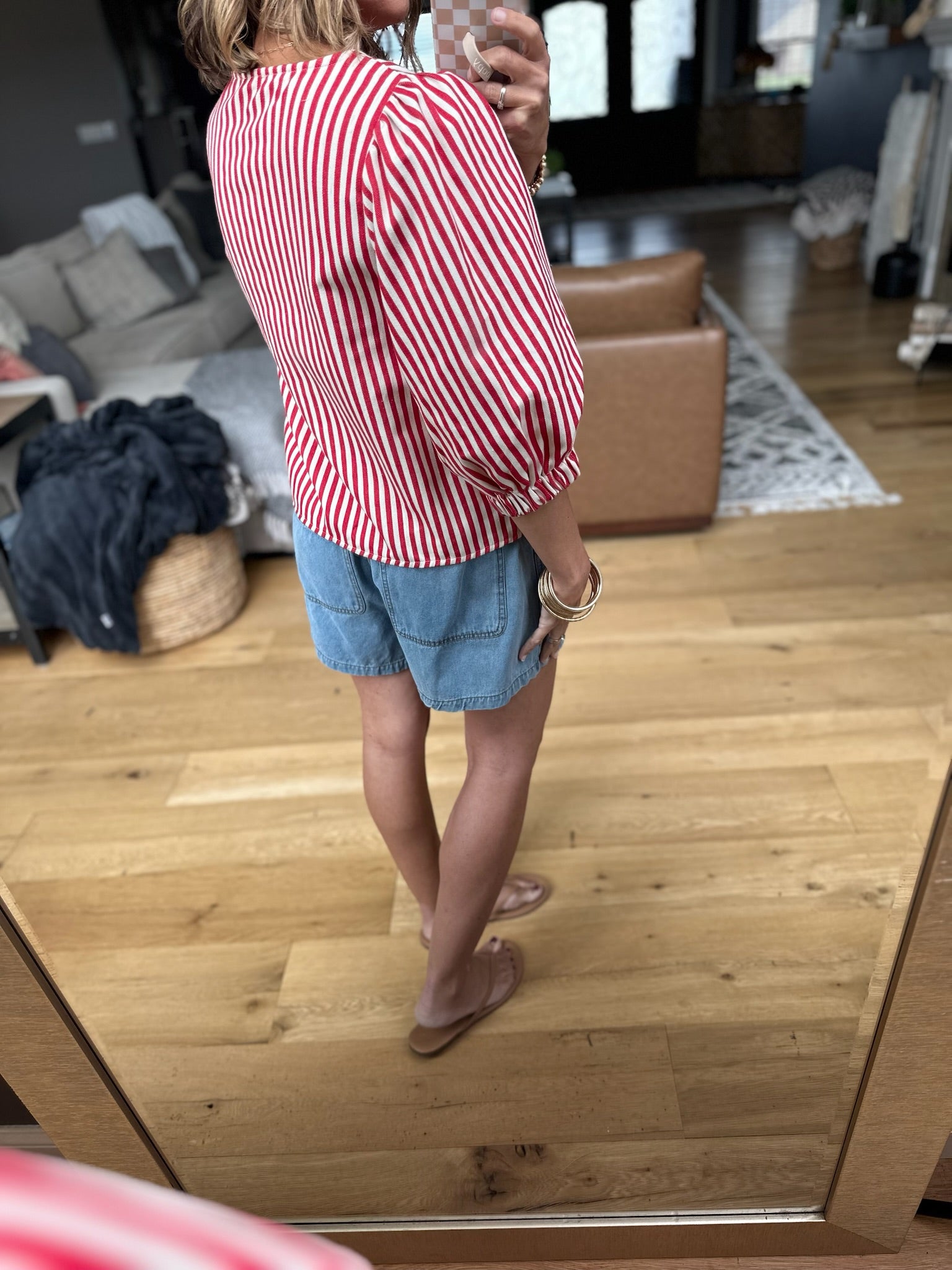 Back Around Bow-Detail Striped Top - Red-top-Jodifl-Anna Kaytes Boutique, Women's Fashion Boutique in Grinnell, Iowa